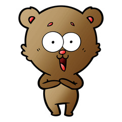 laughing teddy  bear cartoon