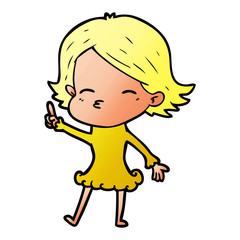 cartoon woman with idea