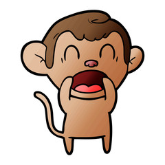 shouting cartoon monkey