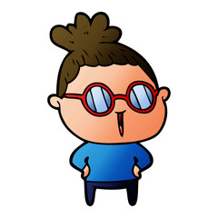 cartoon woman wearing spectacles