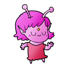 cartoon alien girl dancing