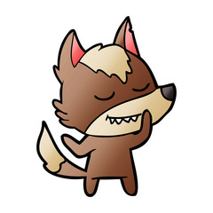 friendly cartoon wolf
