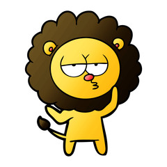 cartoon tired lion