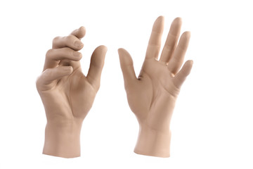 maneqiun hands isolated on white