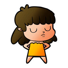 cartoon indifferent woman