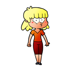 cartoon whistling girl
