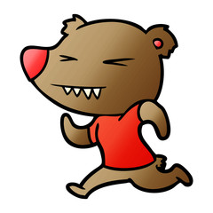 angry bear cartoon running