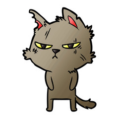 tough cartoon cat