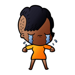 cartoon crying girl