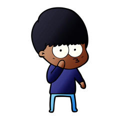 curious cartoon boy