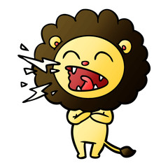 cartoon roaring lion