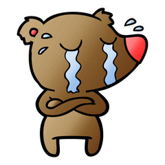 cartoon crying bear
