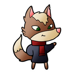 Fototapeta premium friendly cartoon wolf