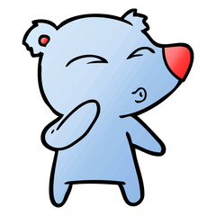 cartoon whistling bear