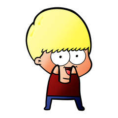 happy cartoon boy