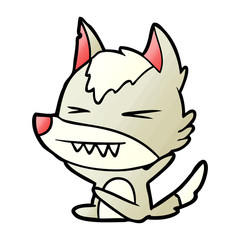 angry wolf cartoon