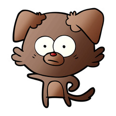 nervous dog cartoon