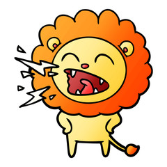 Fototapeta premium cartoon roaring lion