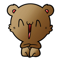 happy bear sitting cartoon