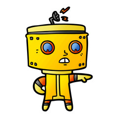 cartoon robot accusing