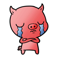 cartoon pig crying