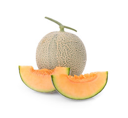 cantaloupe melon isolated on white background