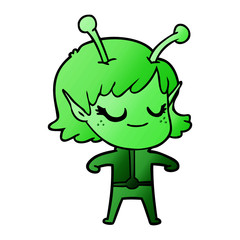 smiling alien girl cartoon