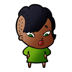 cartoon surprised girl