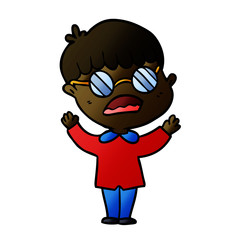cartoon boy wearing spectacles