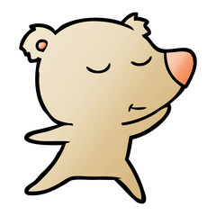 happy cartoon polar bear dancing