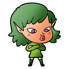 pretty cartoon elf girl