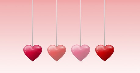 Valentines day design with hearts