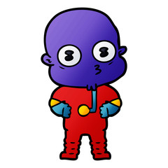 cartoon weird bald spaceman