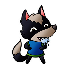 cartoon hungry wolf