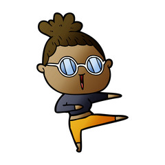 cartoon woman wearing spectacles