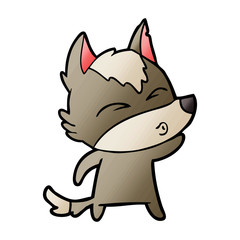 cartoon wolf whistling