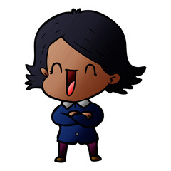 Obraz premium cartoon laughing woman