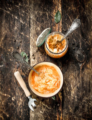 Pickled cabbage in a bowl.