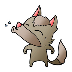 howling wolf cartoon