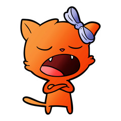 Obraz na płótnie Canvas cartoon yawning cat