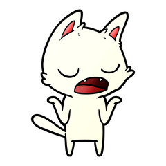 talking cat shrugging shoulders