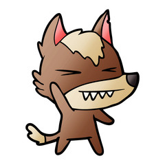 angry wolf cartoon