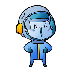 happy cartoon astronaut