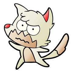 Naklejka premium cartoon annoyed fox
