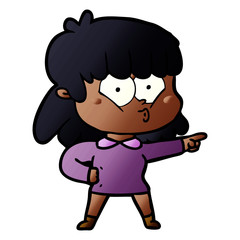 cartoon whistling girl