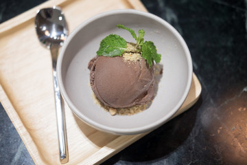 Scoops of ice cream chocolate