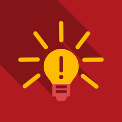 Alarm Icon Vector bulb in flat style with shadow