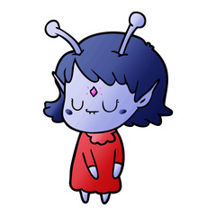 cartoon alien girl