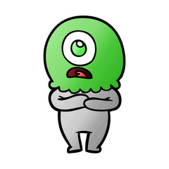 cartoon cyclops alien spaceman