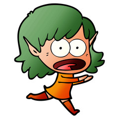 cartoon shocked elf girl